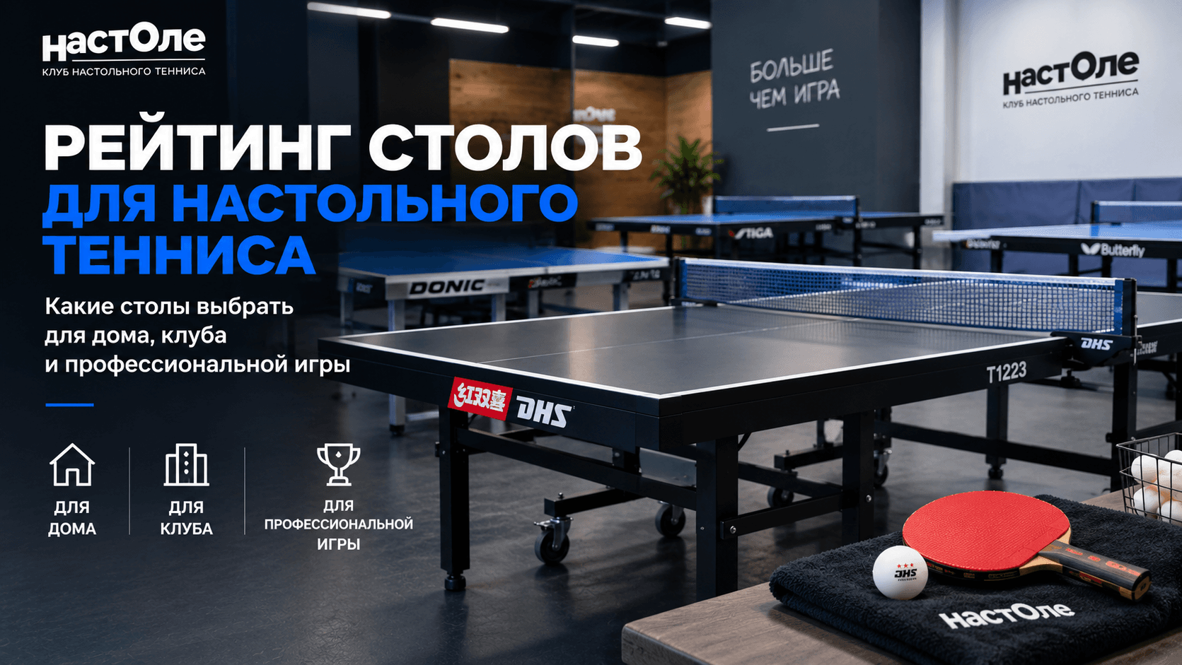Профессиональный стол для настольного тенниса в клубе