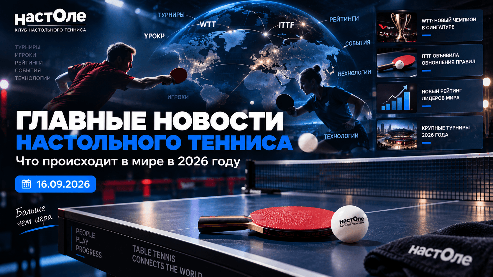 Главные новости мирового настольного тенниса в сентябре 2026 года